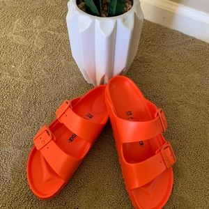 Brand New “Miami” Orange Birkenstock Sandals.  Size 38/US women’s size 7-7.5